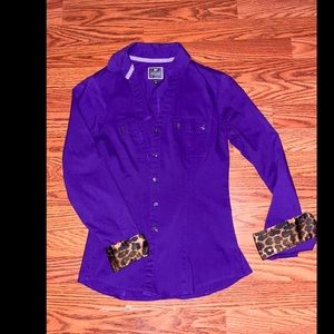 Purple Express button down